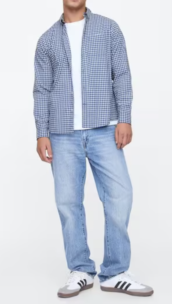 Men Checked Full-Sleeve Poplin Shirt